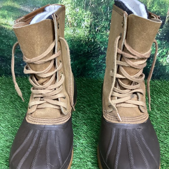 Sorel Leather Ice Pac Winter Snow Duck Lace Up Boots 9 - Picture 4 of 10